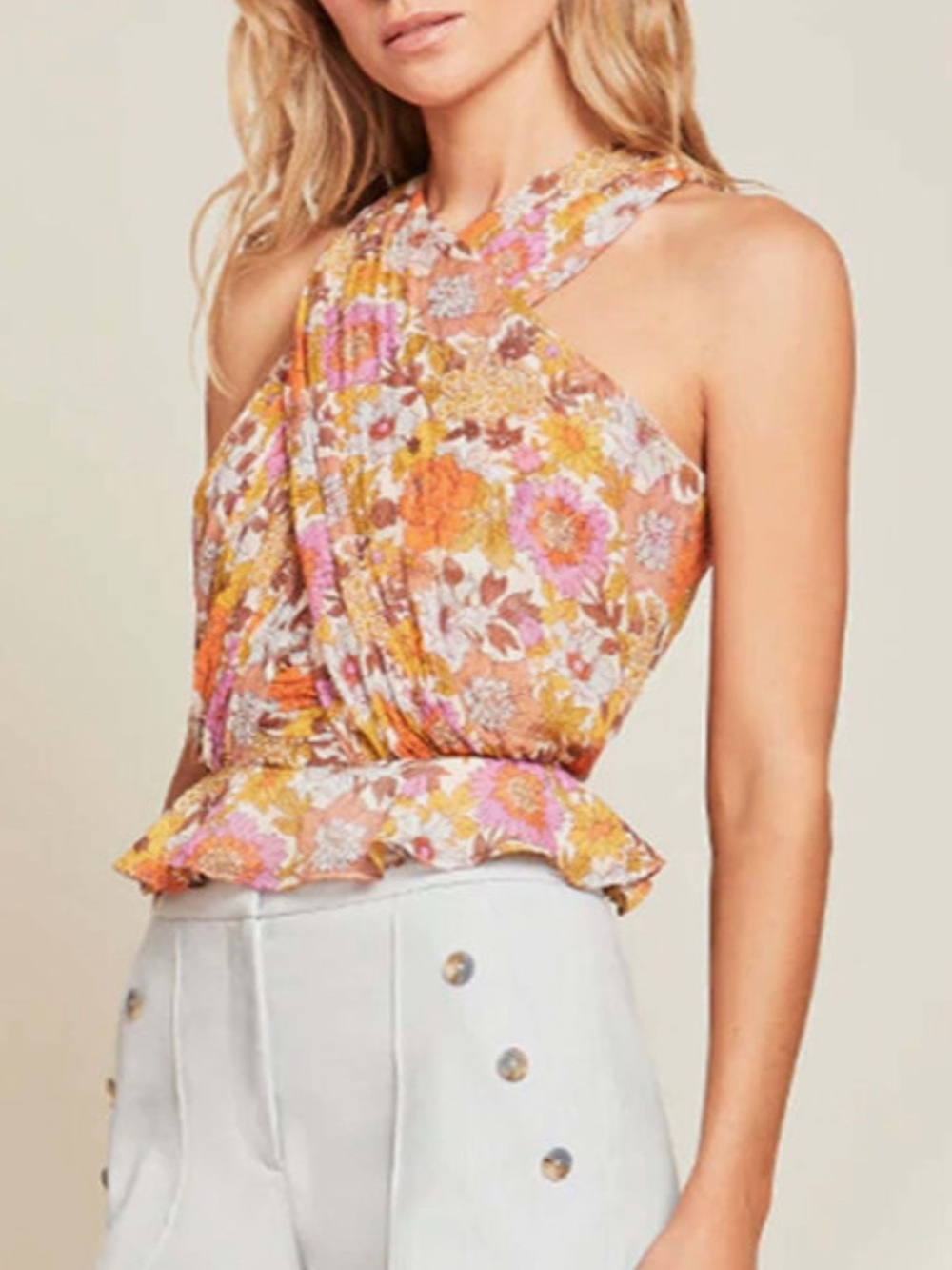 Veronica beard floral blouse